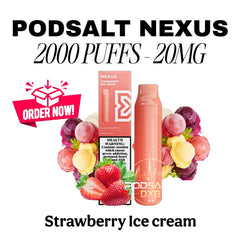 Pod Salt Nexus 2000 Puffs Strawberry Ice cream