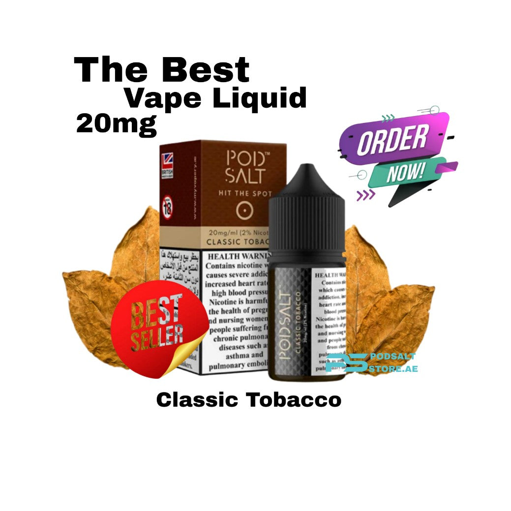 Pod Salt Classic Tobacco Salt Nic 30ml 20mg E-Liquid In Dubai UAE