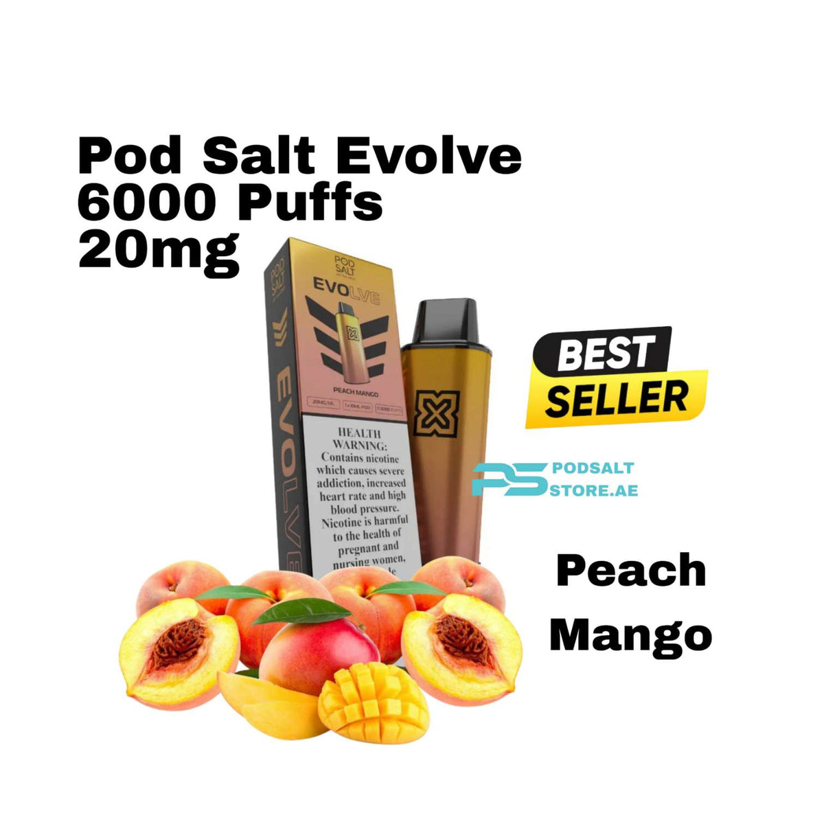Pod Salt Evolve Pod Peach Mango 6000 Puffs