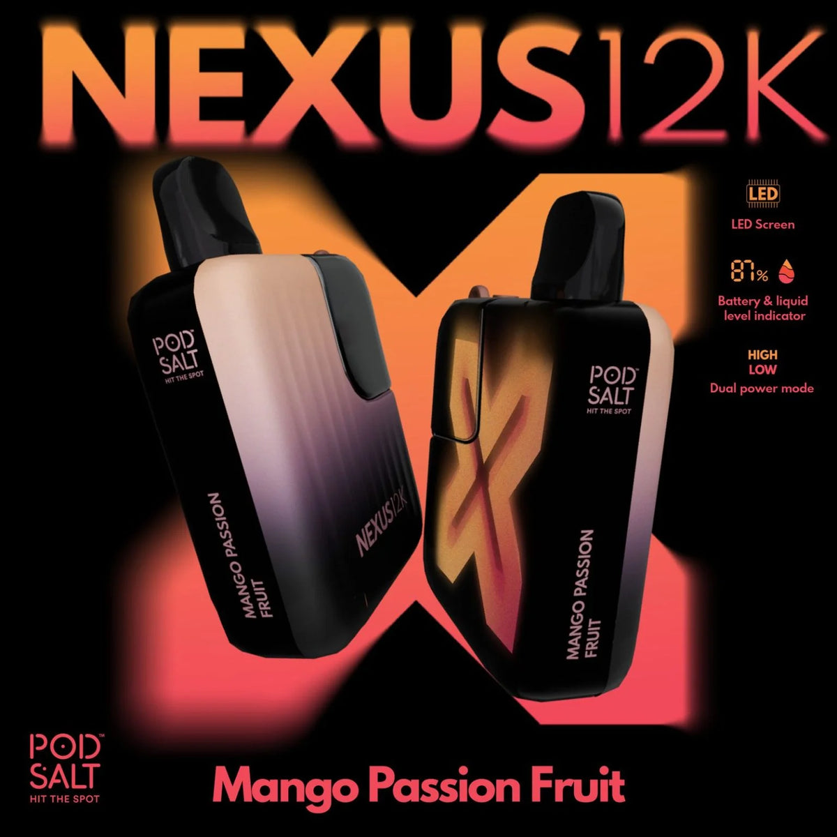 Pod Salt Nexus 12000 Puffs Mango Passion fruit