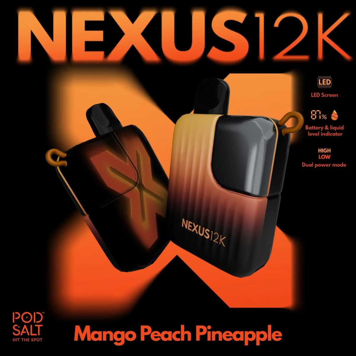 Pod Salt Nexus 12000 Puffs Mango Peach Pineapple