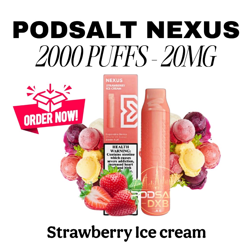 Pod Salt Nexus 2000 Puffs Strawberry Ice cream