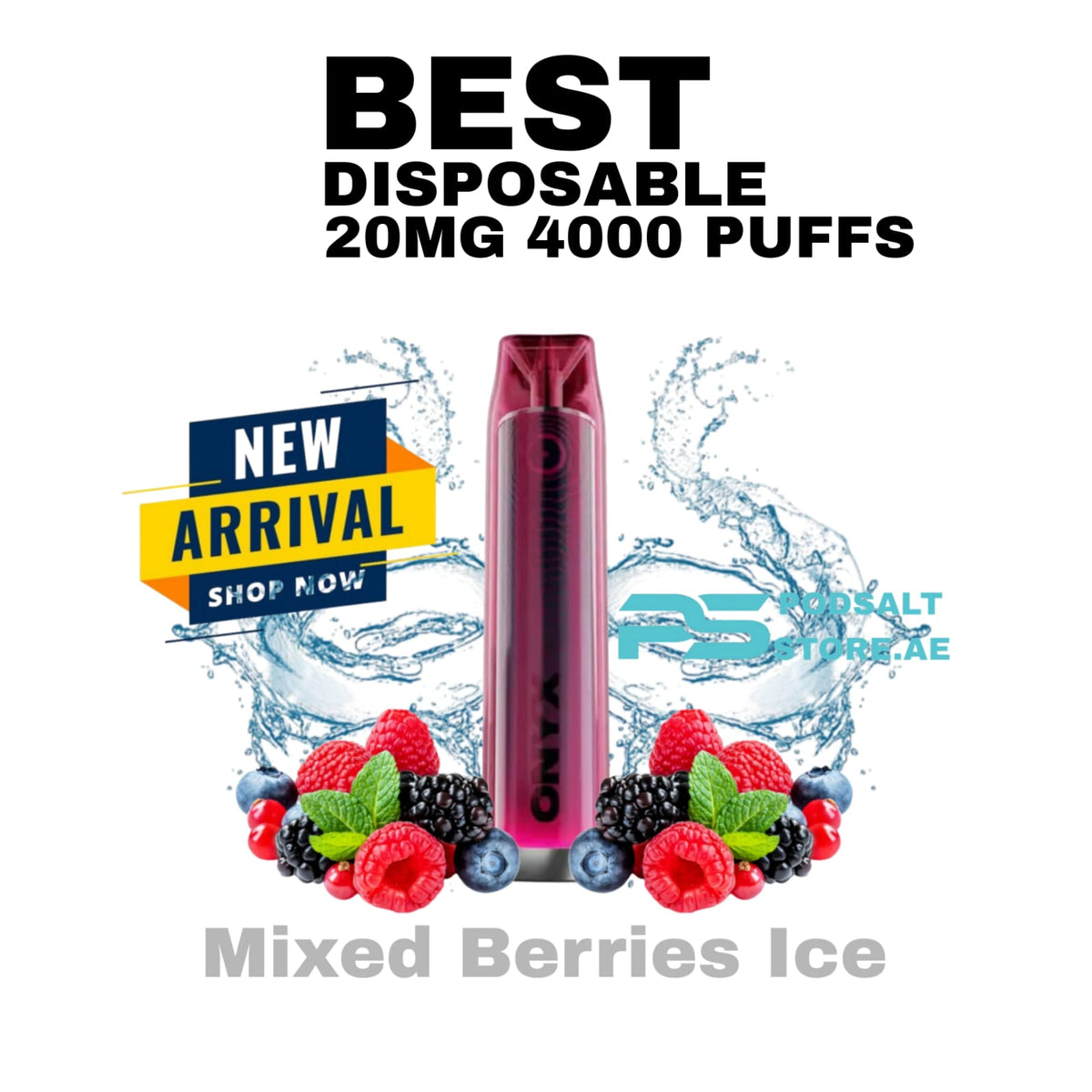 Pod Salt Onyx 4000 Puffs Mixed Berries Ice