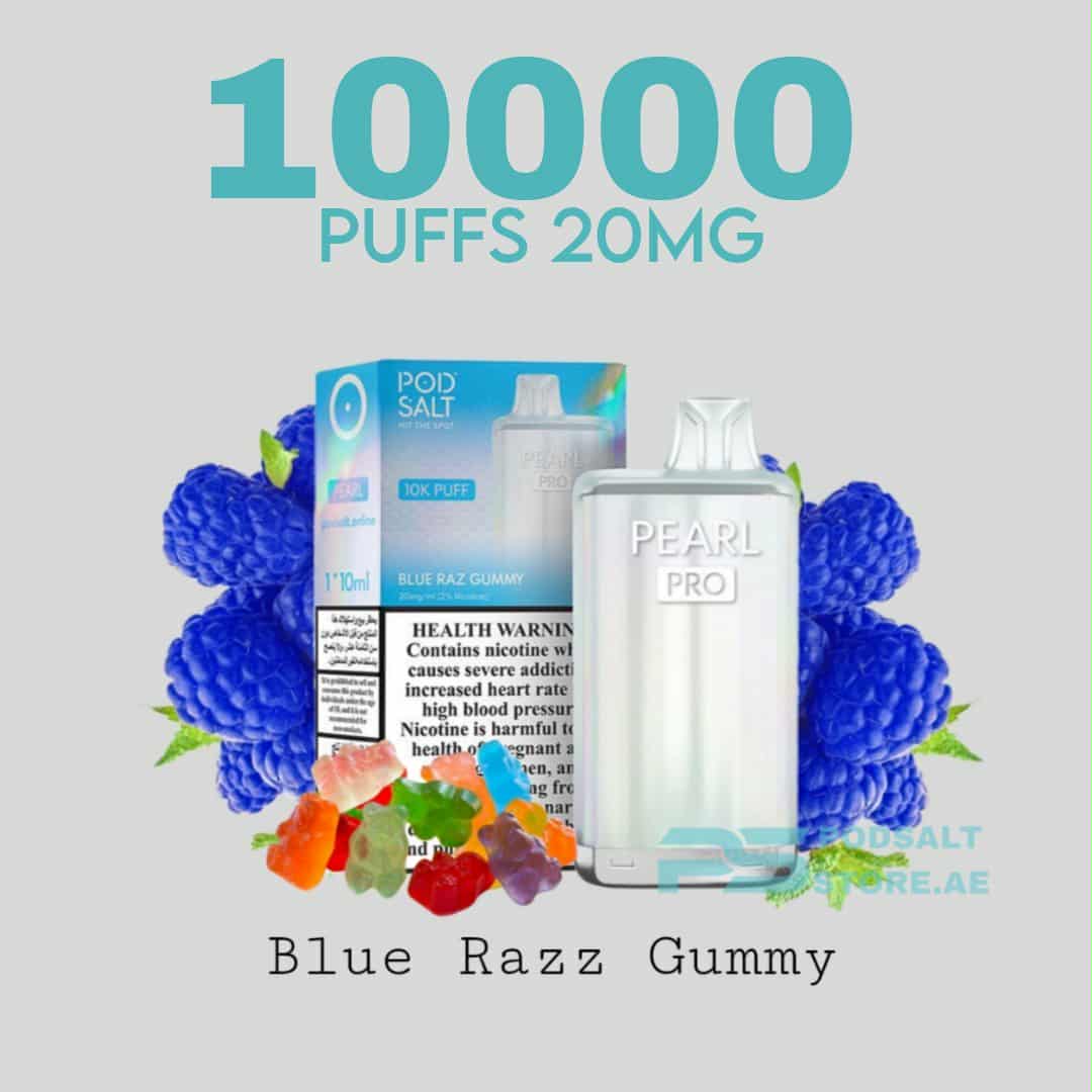 Pod Salt Pearl Pro 10000 Puffs Blue Razz Gummy in Dubai UAE