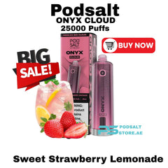 Pod Salt Onyx Cloud 25000 Puffs Sweet Strawberry Lemonade