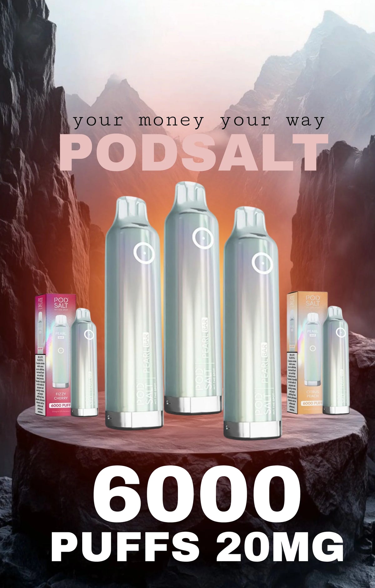 Pod Salt Pearl Bar 6000 Puffs Disposable Vape in Dubai UAE