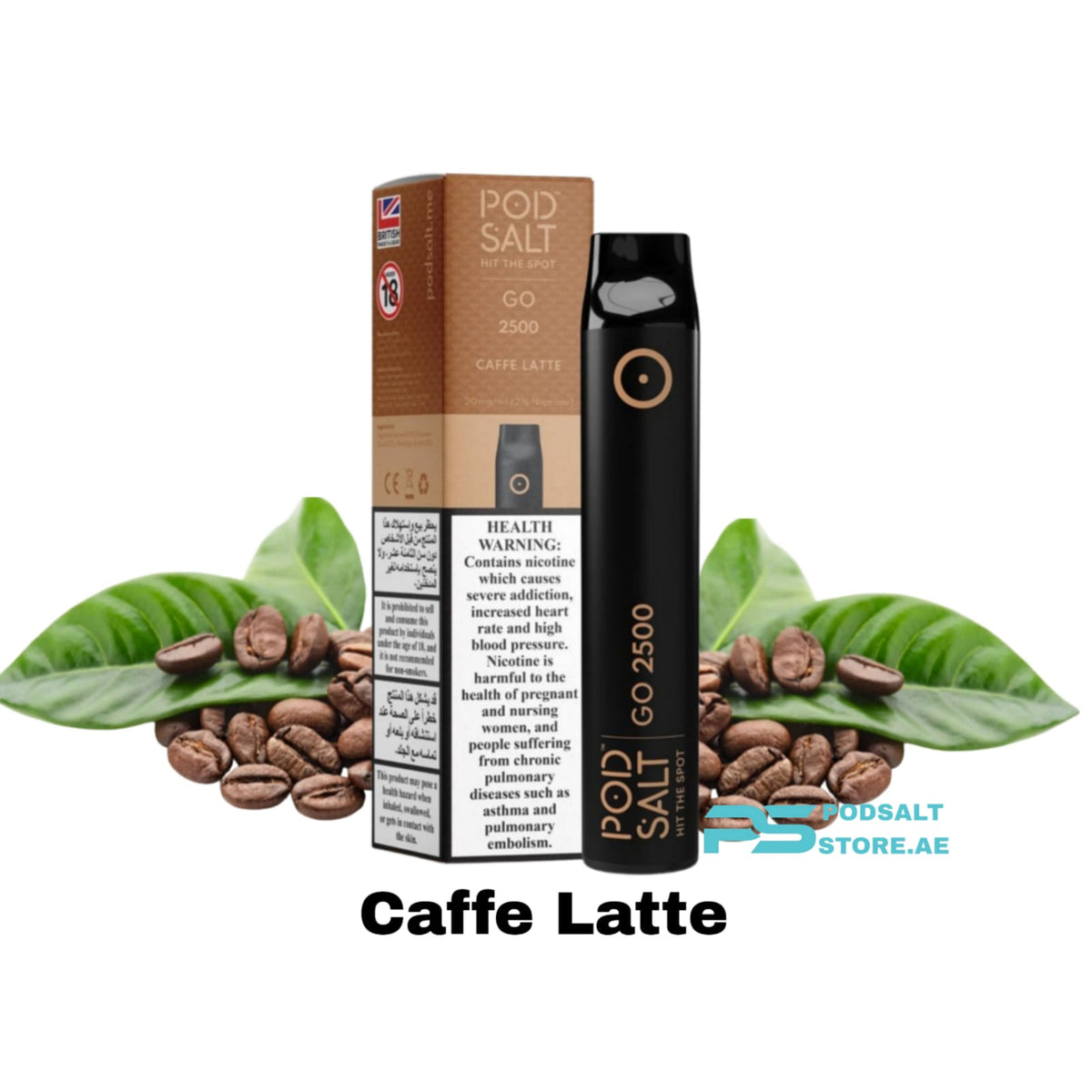 Pod Salt Go 2500 Puffs 20mg Caffe Latte in Dubai UAE