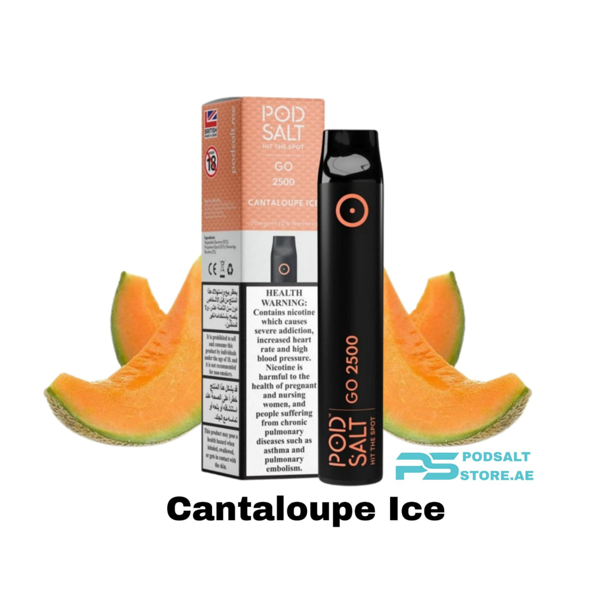 Pod Salt Go 2500 Puffs 20mg  Cantaloupe Ice in Dubai UAE