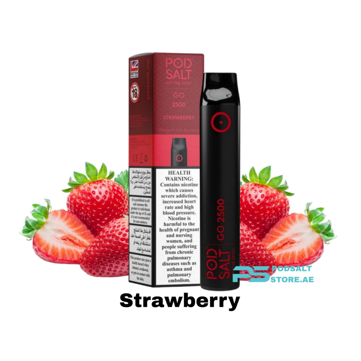 Pod Salt Go 2500 Puffs 20mg STRAWBERRY in Dubai UAE
