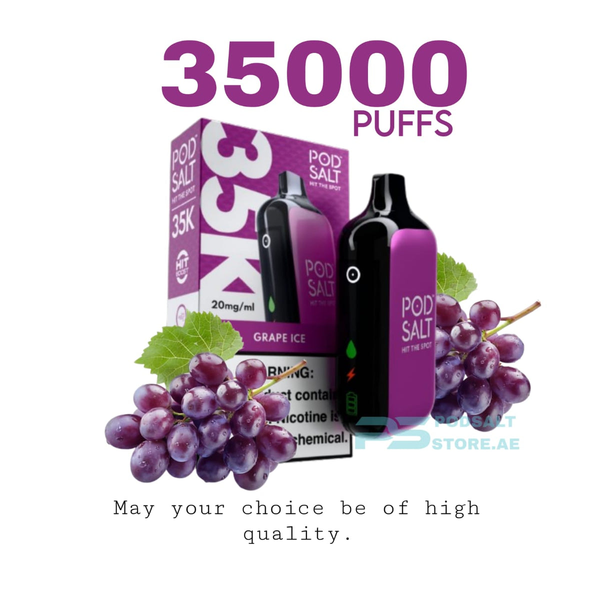 Podsalt 35000 Puffs Grape Ice Disposable Vape in Dubai UAE