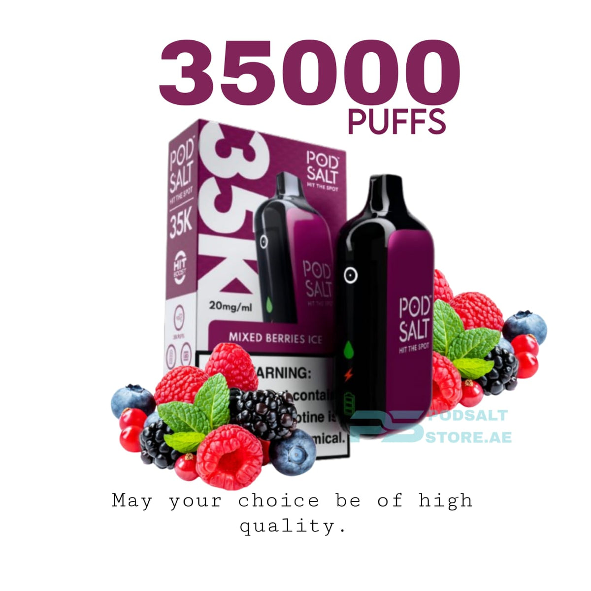 Podsalt 35000 Puffs Mixed Berries Ice Disposable Vape in Dubai UAE