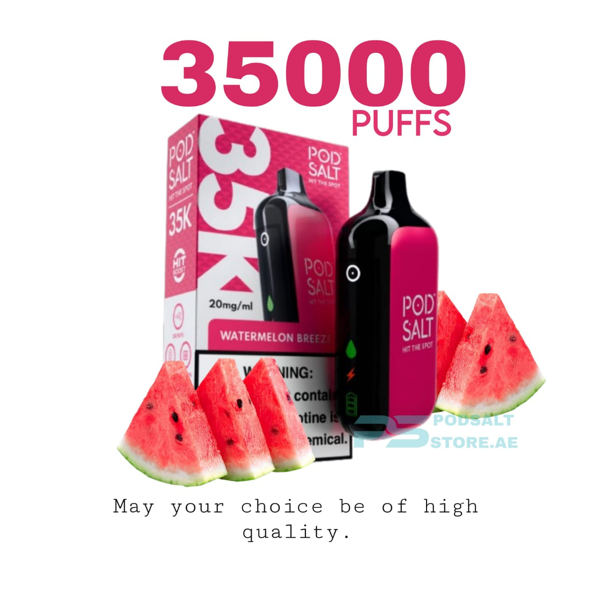 Podsalt 35000 Puffs Watermelon Breeze Disposable Vape in Dubai UAE