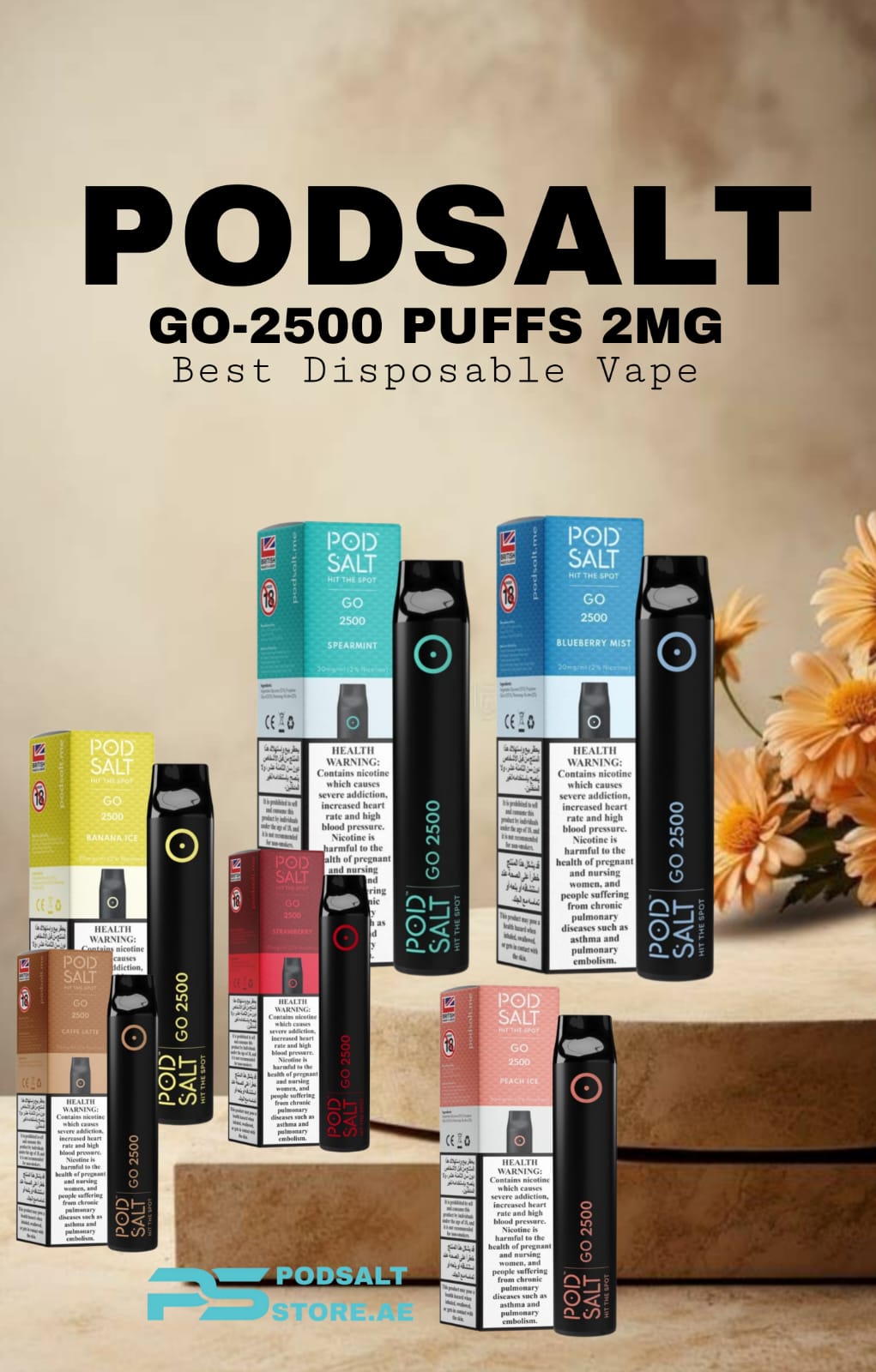 Pod Salt Go 2500 Puffs 20mg Disposable Vape In Dubai, UAE