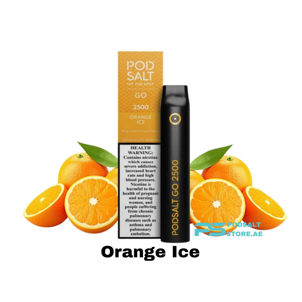 Pod Salt Go 2500 Puffs 20mg ORANGE ICE in Dubai UAE